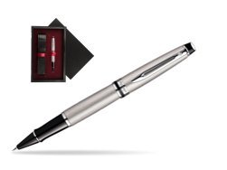 Waterman Expert Stainless Steel CT Rollerball pen  single wooden box  Black Single Maroon