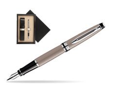 Waterman Expert Taupe CT Fountain pen  single wooden box  Black Single Ecru