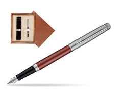 Waterman Hemisphere Privée Rose Cuivré Fountain Pen in single wooden box  Mahogany Single Ecru