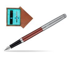 Waterman Hemisphere Privée Rose Cuivré Fountain Pen in single wooden box  Mahogany Single Turquoise 