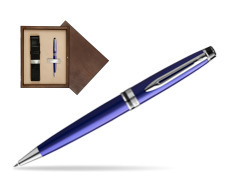 Waterman Ballpoint Pen Expert Navy Blue CT in single wooden box  Wenge Single Ecru