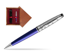 Waterman Ballpoint Pen Expert DeLuxe Navy Blue CT in single wooden box Mahogany Single Maroon