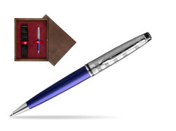 Waterman Ballpoint Pen Expert DeLuxe Navy Blue CT in single wooden box  Wenge Single Maroon