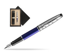 Waterman Fountain Pen Expert DeLuxe  Navy Blue CT  single wooden box  Black Single Ecru