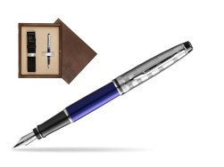 Waterman Fountain Pen Expert DeLuxe  Navy Blue CT in single wooden box  Wenge Single Ecru