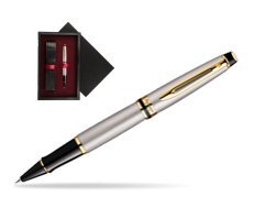 Waterman Expert Stainless Steel GT Rollerball pen  single wooden box  Black Single Maroon