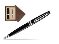 Waterman Expert Black CT Ballpoint pen in single wooden box  Wenge Single Ecru