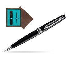 Waterman Expert Black CT Ballpoint pen in single wooden box  Wenge Single Turquoise 