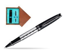 Waterman Expert Precious CT RollerBall in single wooden box  Mahogany Single Turquoise 