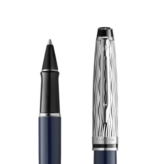 WATERMAN Expert L'Essence du bleu Stylo roller, Bleu, recharge noire pointe  fine, Coffret cadeau